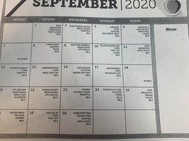 September 2020 Lunch Menu
