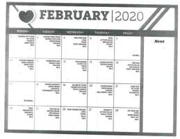 February 2020 - BHJH - BHRA Menu