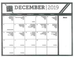 December 2019 - BHJH-BHRA Menu