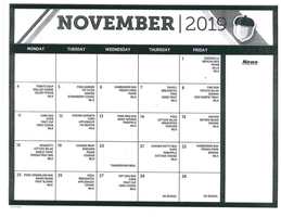 November 2019 - BHJH-BHRA Menu